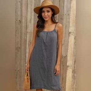 Dylan by True Grit Cotton High Low Summer Dress Size XS Blue NWT